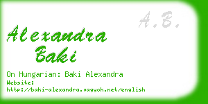 alexandra baki business card